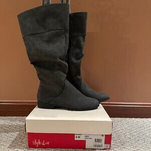Style & Co Kelimae Knee High Boots - Dark Grey, US 8M